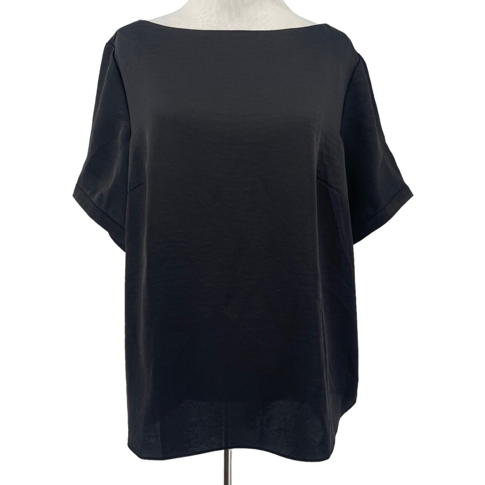 Universal Standard Women's Black Short Sleeve Blouse Size 2XS (6-8)‎
